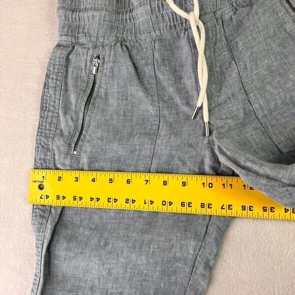 Athleta Cabo Linen Jogger Pants Womens 2 Chambray Blue Drawstring 530642 - Picture 7 of 14